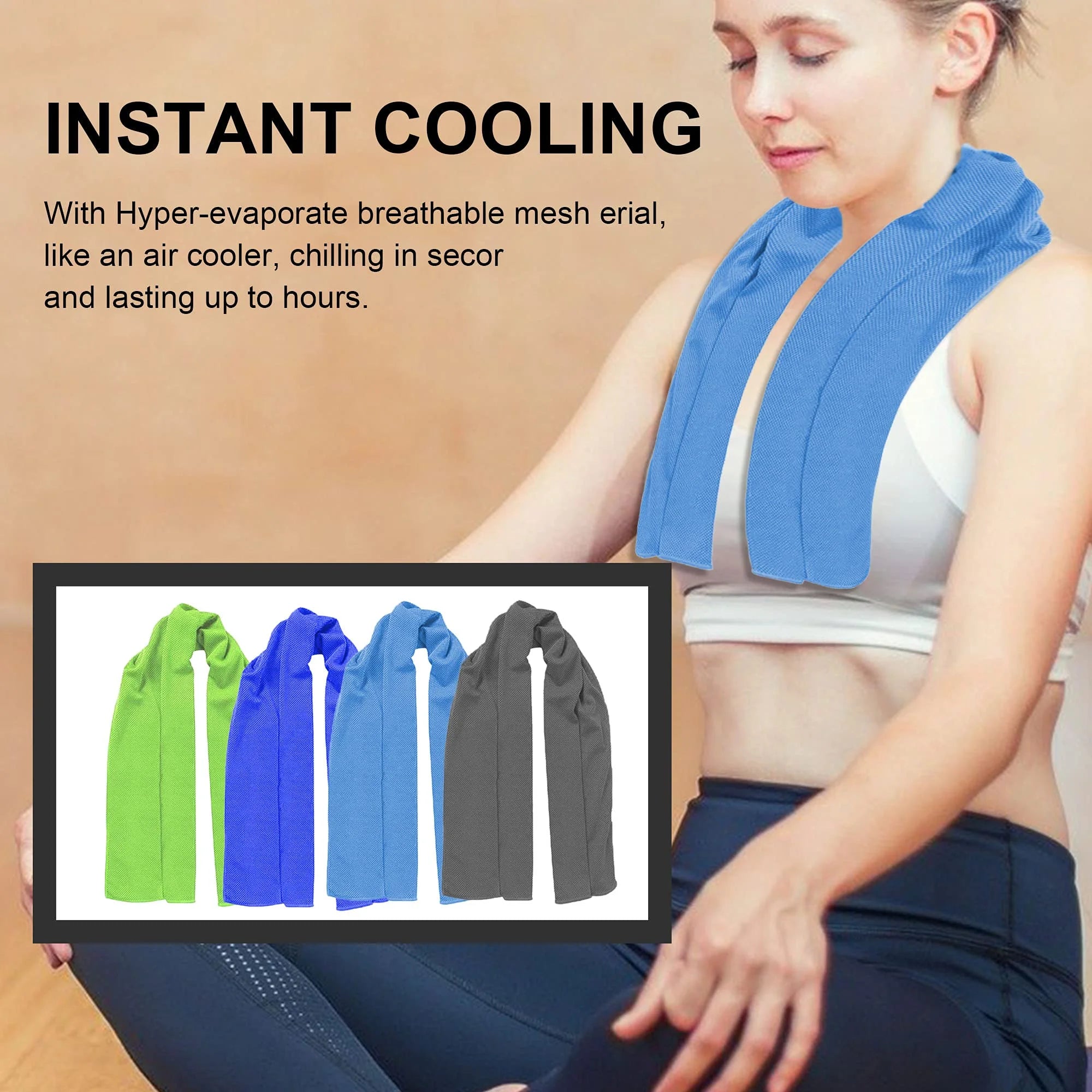Stay Cool Anywhere! 🌬️❄️ Grab our 4 Pack of Chilly Microfiber Cooling Towels for Your Next Workout, Yoga Session, or Outdoor Adventure! 🏋️‍♂️🧘‍♀️ Perfect for Keeping Your Neck and Face Refreshingly Cool! #FitnessEssentials #StayCool