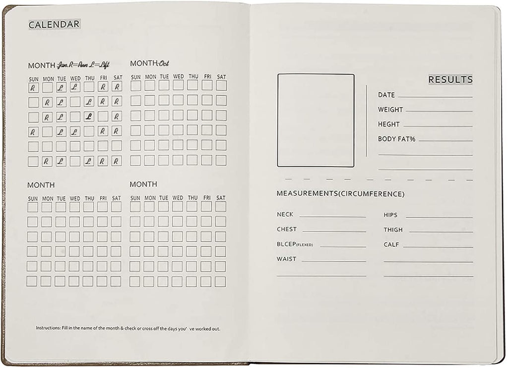 Fitness & Food Journal Weight Loss Planner for Women & Men, Tracking Meals and Exercise, Bodybuilding Progress - Daily Personal Health Tracker