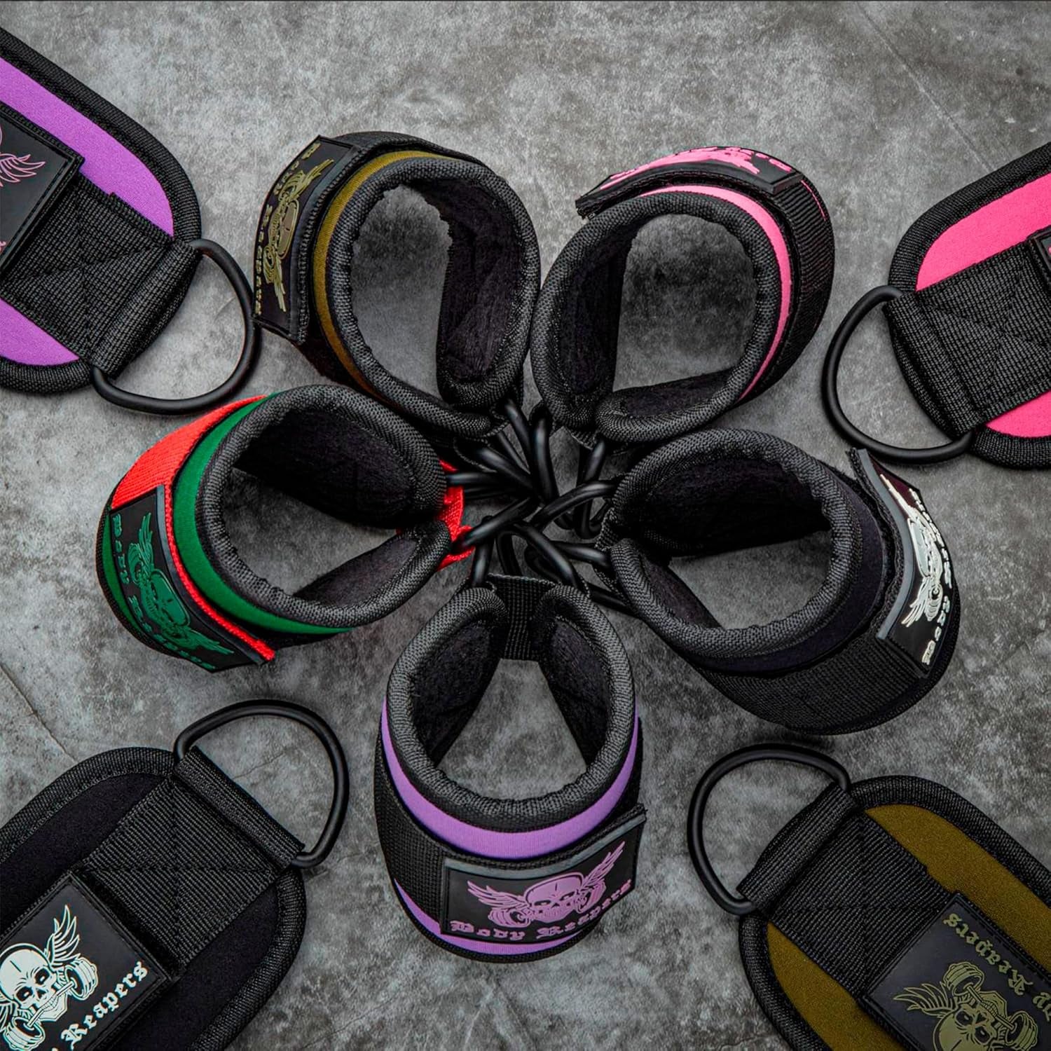 Gym Ankle Strap for Cable Machine with Adjustable Velcro, Durable Double D-Rings & Cushioned Design for Glute, Leg & Lower Body Exercises, Comfortable Workout Straps & Ankle Cuff